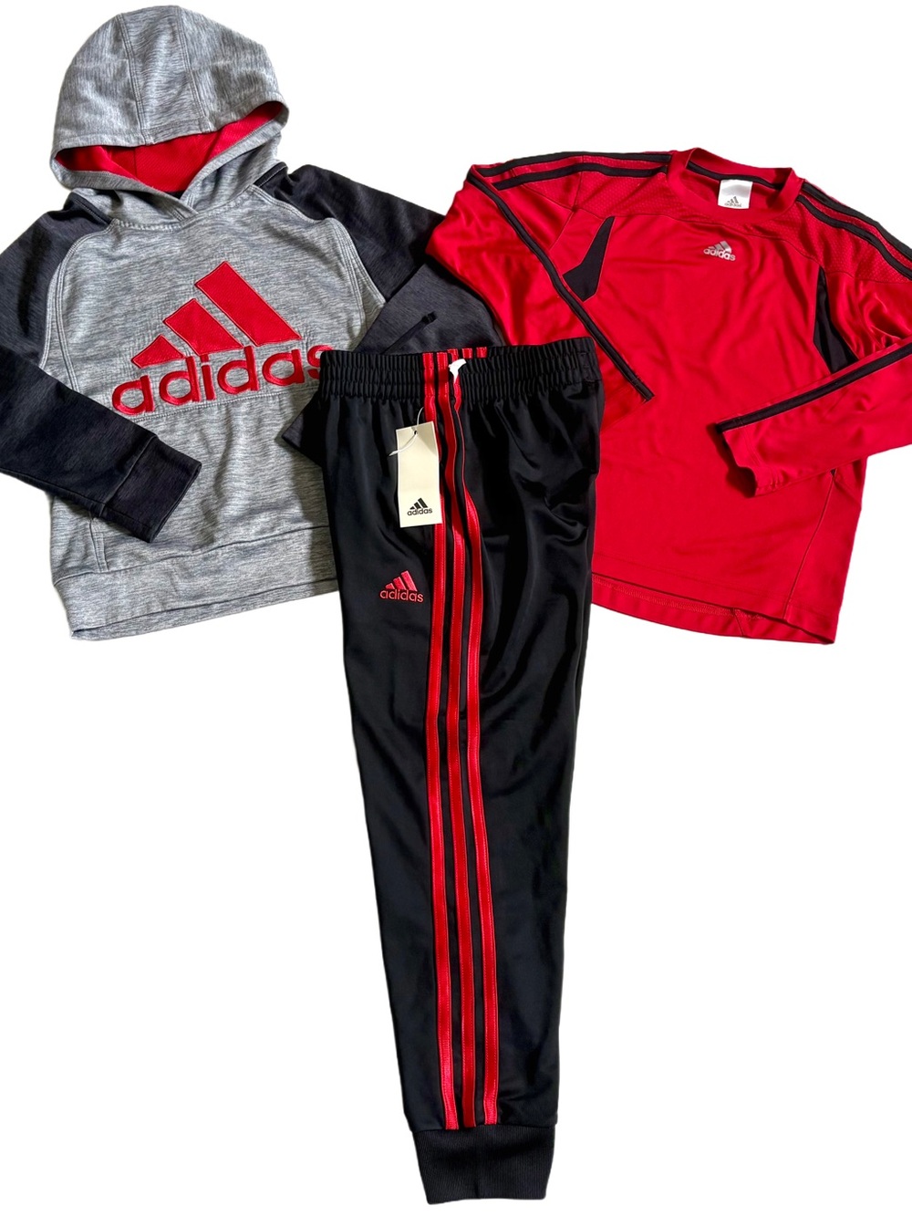 ADIDAS BOYS SIZE 10-12 TOPS, HOODIES AND JOGGERS CLOTHING LOT IN EUC! THIS IS AN - Picture 2 of 16